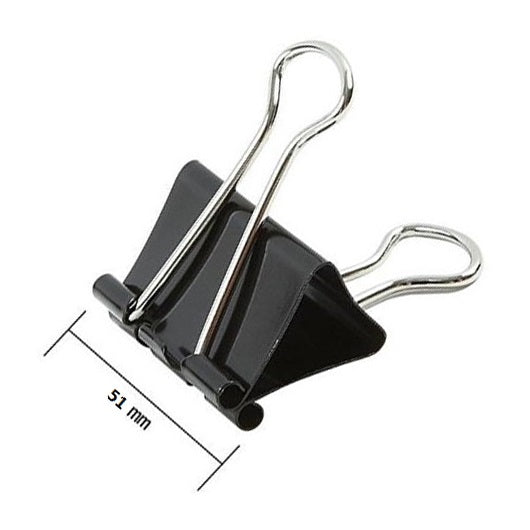 Securely organize your documents with our durable 51mm Binderclip. This sleek and functional office essential will keep your important paperwork together, preventing loss or damage. The strong grip guarantees your papers will stay in place, leaving you stress-free and organized. Spring-tight clip keeps files bound together, preventing papers from slipping or pulling out Leaves papers intact when removed The handles can be removed for permanent binding Size: 51mm