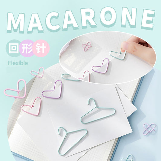 Macaron color cute paper clips 28 / 50mm mint green cherry blossom pink lavender purple paper clip storage box office study daily necessities