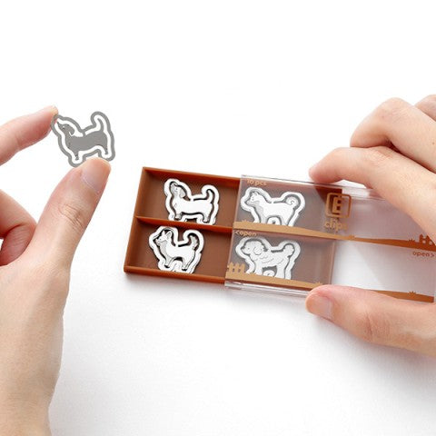 Midori Etching Clips- Dogs- Box of 16 Paper Clips