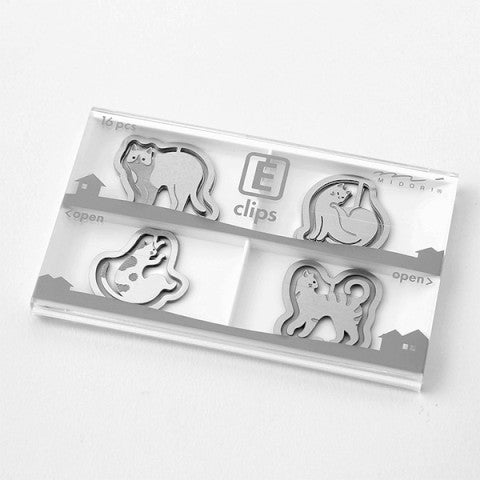 Midori Etching Clips- Cats- Box of 16 Paper Clips