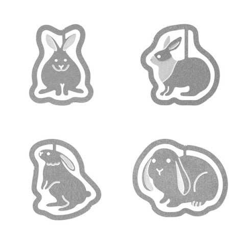 Midori Etching Clips- Rabbits- Box of 16 Paper Clips
