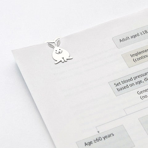 Midori Etching Clips- Rabbits- Box of 16 Paper Clips