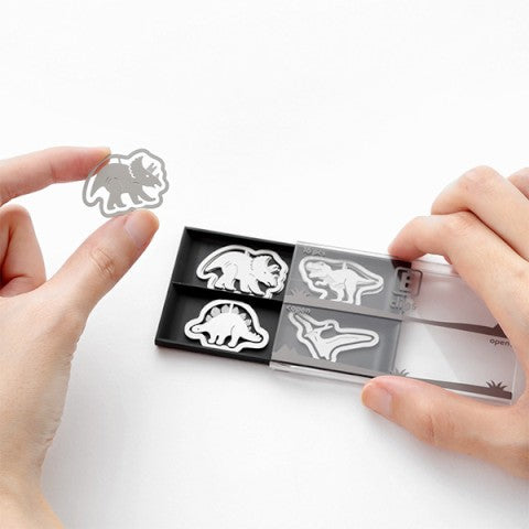 Midori Etching Clips- Dinosaurs- Box of 16 Paper Clips