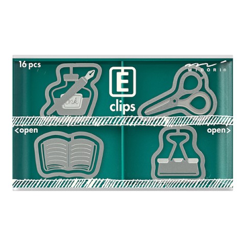 Midori Etching Clips- Stationery- Box of 16 Paper Clips
