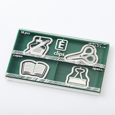 Midori Etching Clips- Stationery- Box of 16 Paper Clips