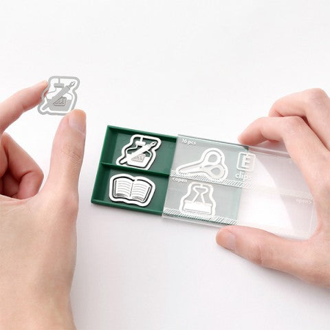 Midori Etching Clips- Stationery- Box of 16 Paper Clips