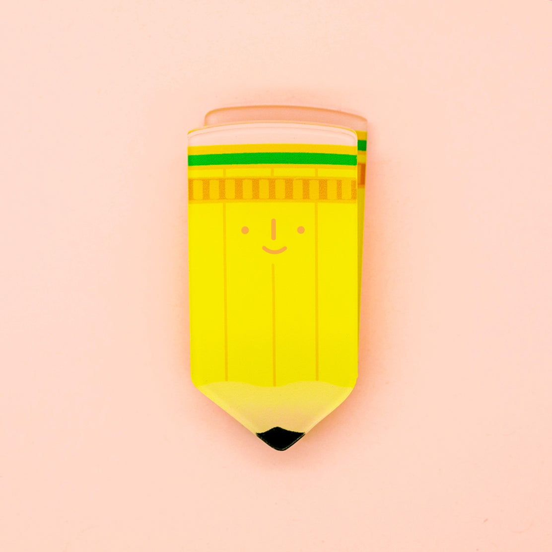Happy Pencil Acrylic Clip