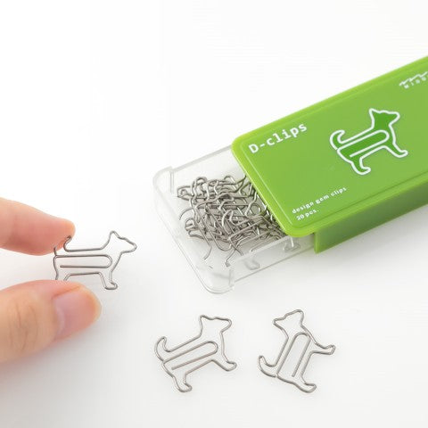 Midori D-Clips- Dog- Box of 20 Paper Clips