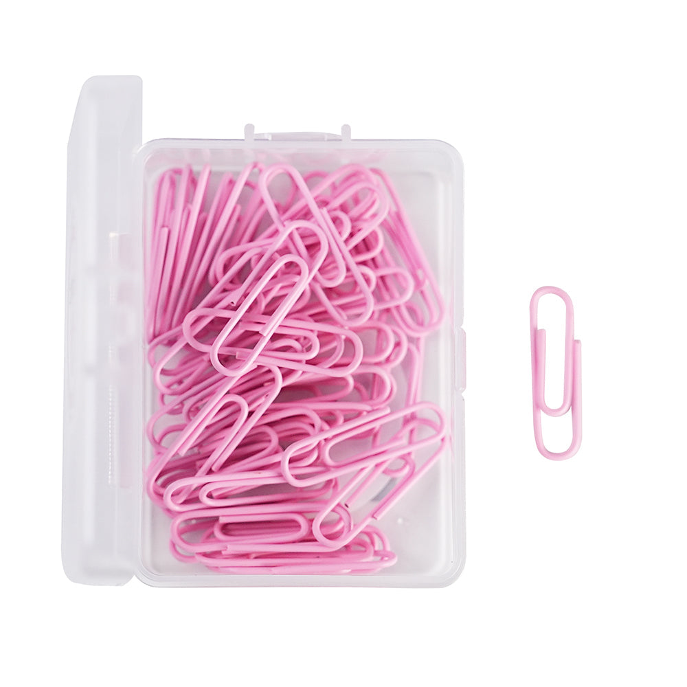 Macaron color cute paper clips 28 / 50mm mint green cherry blossom pink lavender purple paper clip storage box office study daily necessities