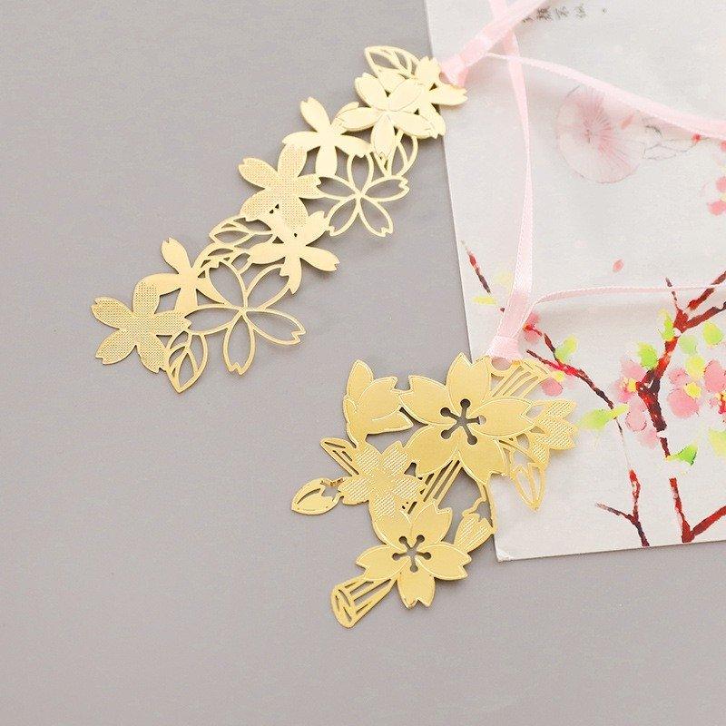 Cherry Blossom Series Metal Hollow Bookmarks Cherry Blossom Bookmarks Metal Bookmarks Gold Bookmarks Classic Bookmarks Retro Bookmarks Sakura Bookmarks Japanese Style Spring NP-HEZQI-906