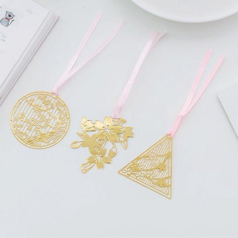 Cherry Blossom Series Metal Hollow Bookmarks Cherry Blossom Bookmarks Metal Bookmarks Gold Bookmarks Classic Bookmarks Retro Bookmarks Sakura Bookmarks Japanese Style Spring NP-HEZQI-906