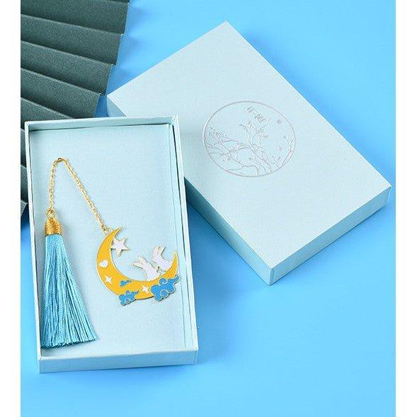 Chinese style mid-autumn festival reunion jade rabbit metal bookmark