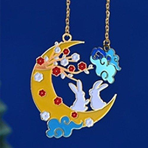 Chinese style mid-autumn festival reunion jade rabbit metal bookmark - CHL-STORE