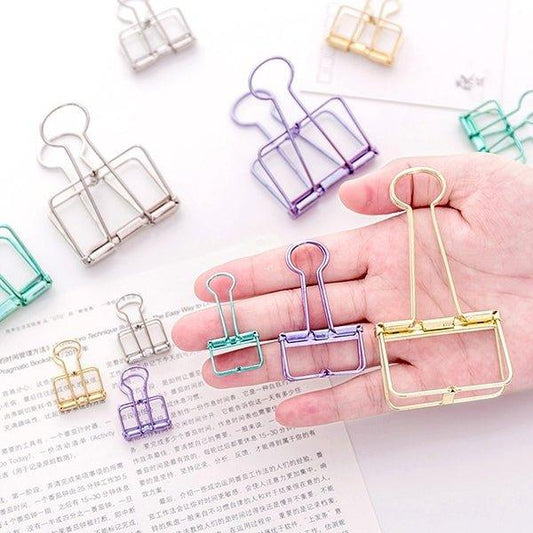 Colored long clip Hollow metal long clip Bill clip Large Small NP-070005