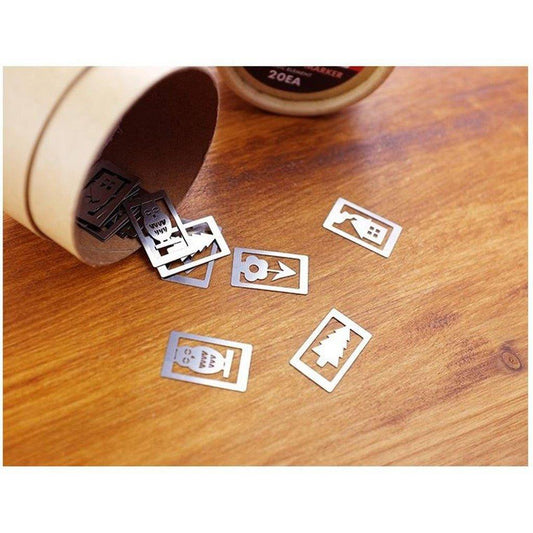 Cute Bookmarks Mini Boxes Metal Bookmarks Engraved Bookmarks Modeling Bookmarks Bookmarks Book Clips 20 Pieces NP-H7TGM-901-N
