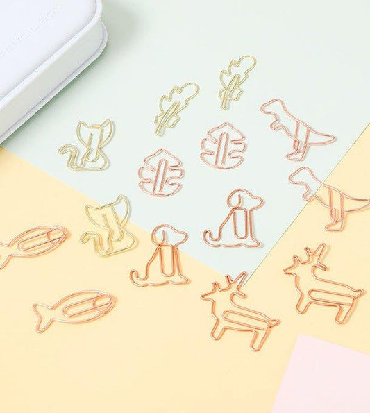 Cute pet metal paper clip hollow bookmark clip 8 pieces NP-070029