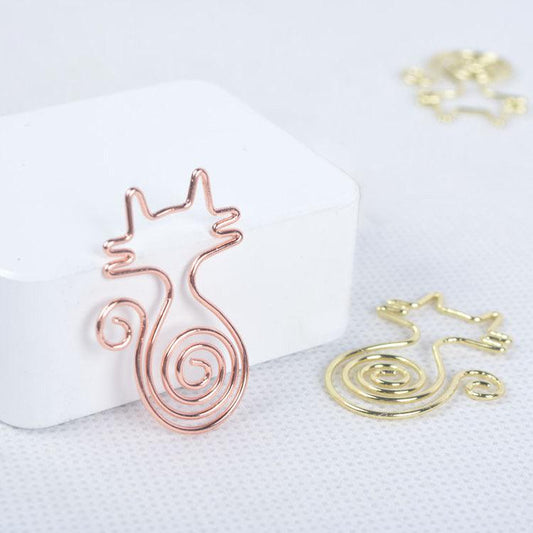Cute shape metal paper clip, animal shape, shape paper clip, cherry blossom, cat, love, 10 set, creative shape paper clip