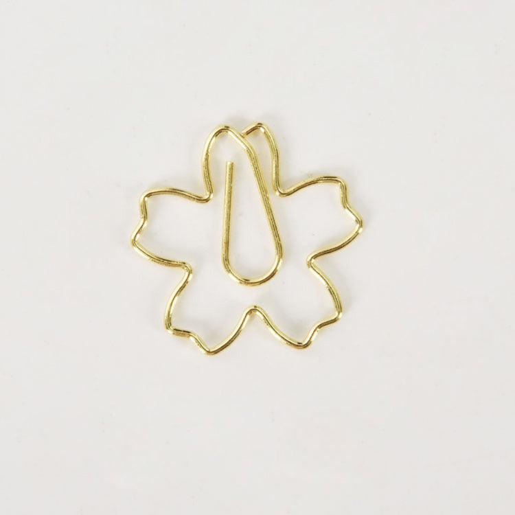 Cute shape metal paper clip, animal shape, shape paper clip, cherry blossom, cat, love, 10 set, creative shape paper clip - CHL-STORE