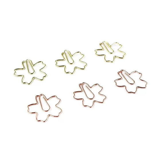 Cute shape metal paper clip, cherry blossom shape paper clip, rose flower shape paper clip, boxed paper clip