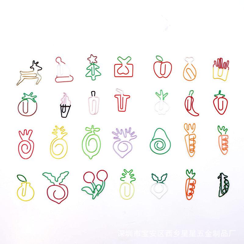 Cute shape metal paper clip vegetable and fruit paper clip animal paper clip
