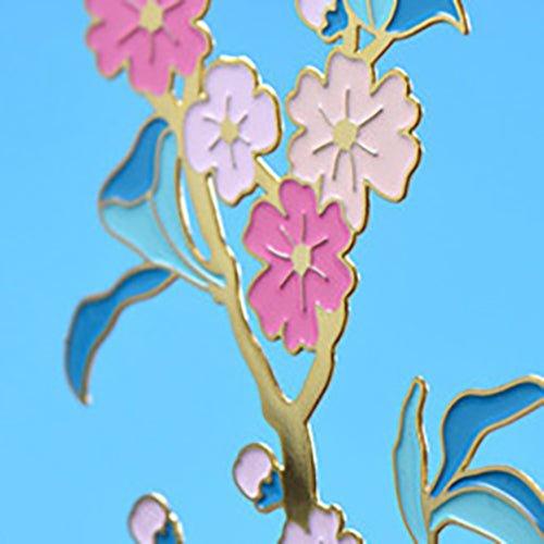 Exquisite electroplated brass bookmarks Pink cherry blossom tassels Cherry blossom bookmarks