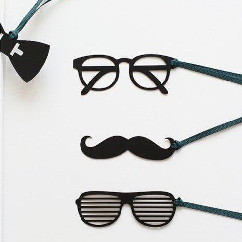 Letter Lovers Spoof Gentlemen Glasses Beard Bow Ties Silhouette Series Funny Bookmarks Bookmarks NP-H7TAY-924
