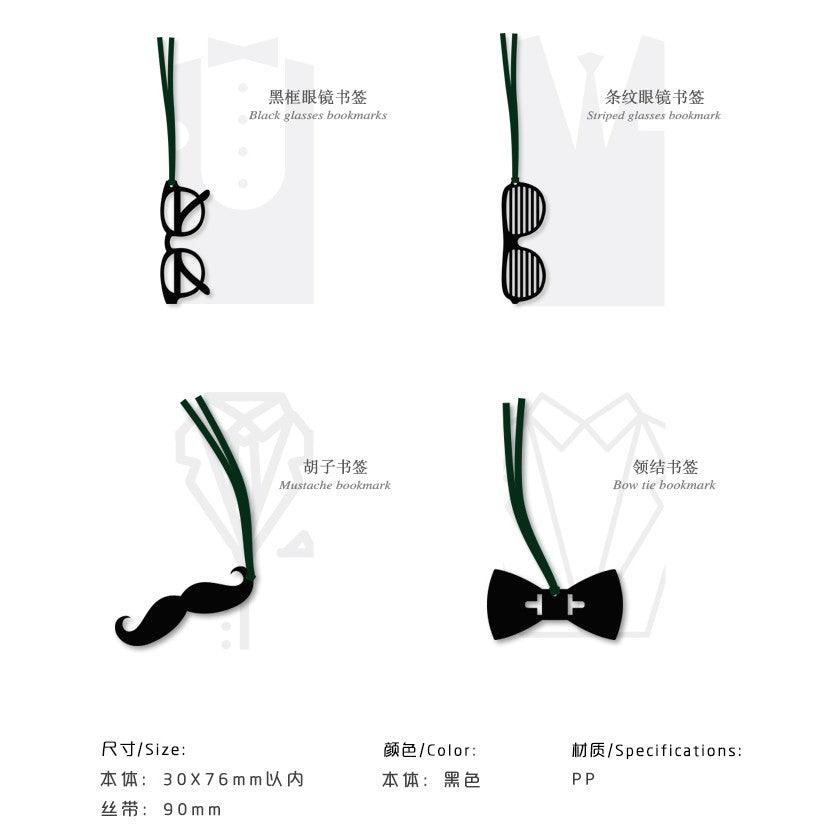 Letter Lovers Spoof Gentlemen Glasses Beard Bow Ties Silhouette Series Funny Bookmarks Bookmarks NP-H7TAY-924