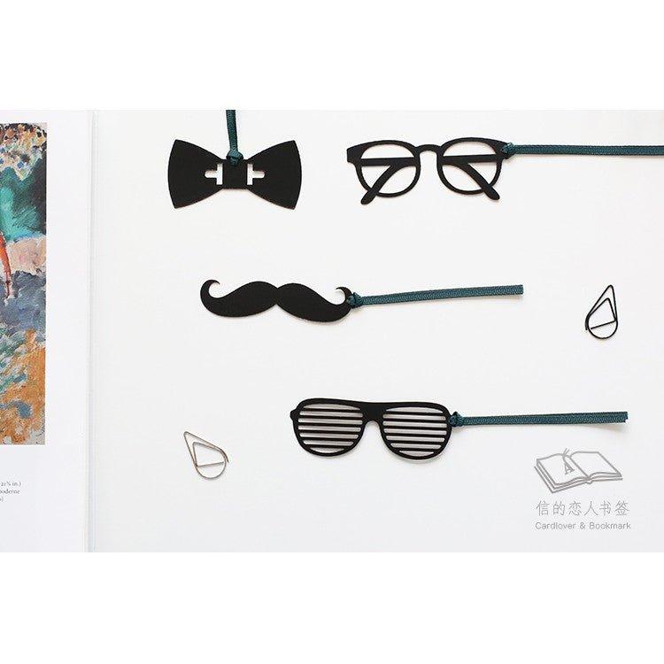 Letter Lovers Spoof Gentlemen Glasses Beard Bow Ties Silhouette Series Funny Bookmarks Bookmarks NP-H7TAY-924