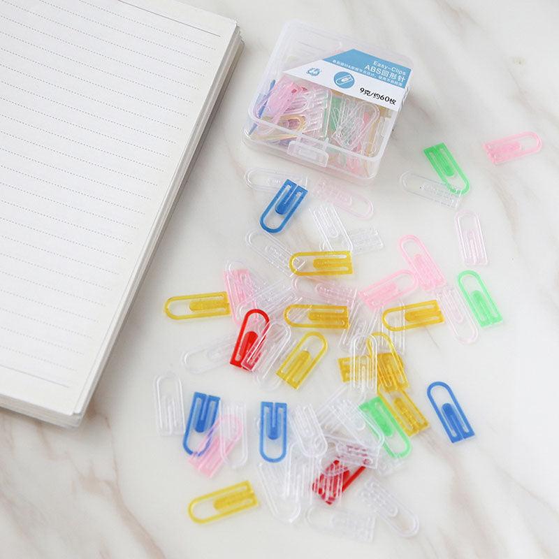 Office school supplies color ABS boxed anti-rust paper clips - random color office supplies learning small things data binding