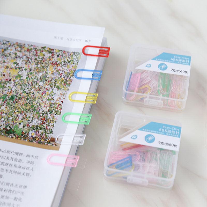 Office school supplies color ABS boxed anti-rust paper clips - random color office supplies learning small things data binding