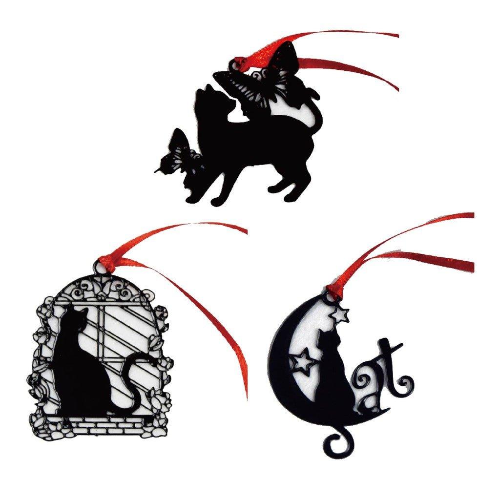 Original Black Cat Series Silhouette Stainless Steel Black Paint Metal Creative Chinese Style Metal Bookmark Black Bookmark Charm Bookmark Simple Bookmark NP-090020