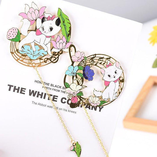 Original Brass Fan Bookmark Note Cat NP-090022
