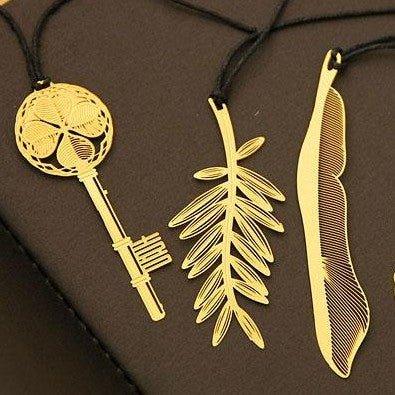Original Wenqing Feather Snowflake Leaves Key Texture Hollow Metal Bookmark Bookmark NP-H7TIM-904