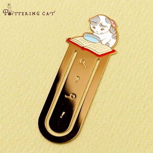 Pottering cat Cat Bookmark Brass Cat Bookmark Cat Metal Bookmark Cat Shape Bookmark Cat Bookmark Holder Cat Family NP-HEZQI-905 - CHL-STORE