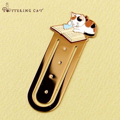 Pottering cat Cat Bookmark Brass Cat Bookmark Cat Metal Bookmark Cat Shape Bookmark Cat Bookmark Holder Cat Family NP-HEZQI-905 - CHL-STORE