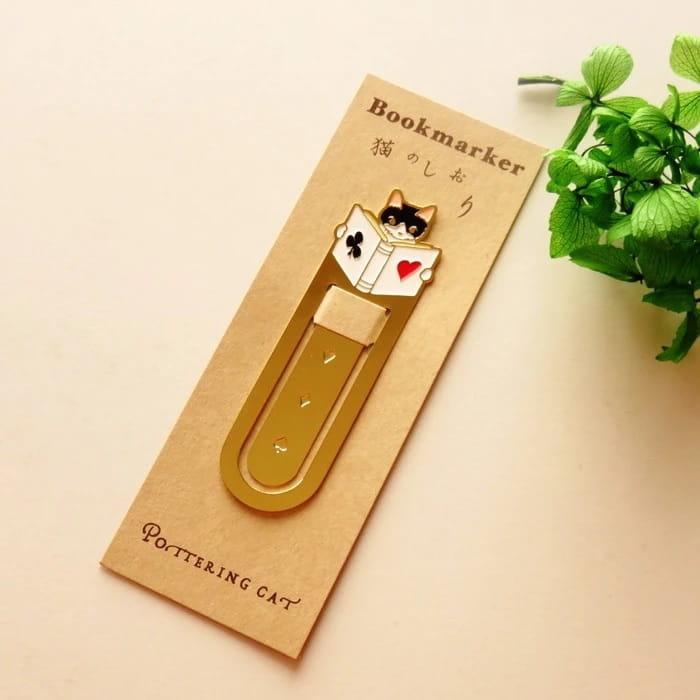 Pottering cat Cat Bookmark Brass Cat Bookmark Cat Metal Bookmark Cat Shape Bookmark Cat Bookmark Holder Cat Family NP-HEZQI-905