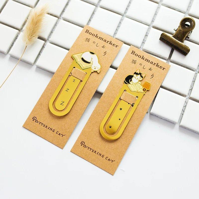 Pottering cat Cat Bookmark Brass Cat Bookmark Cat Metal Bookmark Cat Shape Bookmark Cat Bookmark Holder Cat Family NP-HEZQI-905