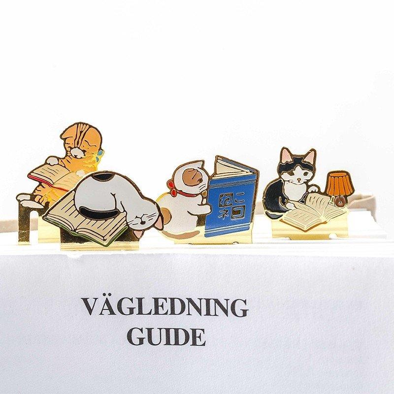 Pottering cat Cat Bookmark Brass Cat Bookmark Cat Metal Bookmark Cat Shape Bookmark Cat Bookmark Holder Cat Family NP-HEZQI-905