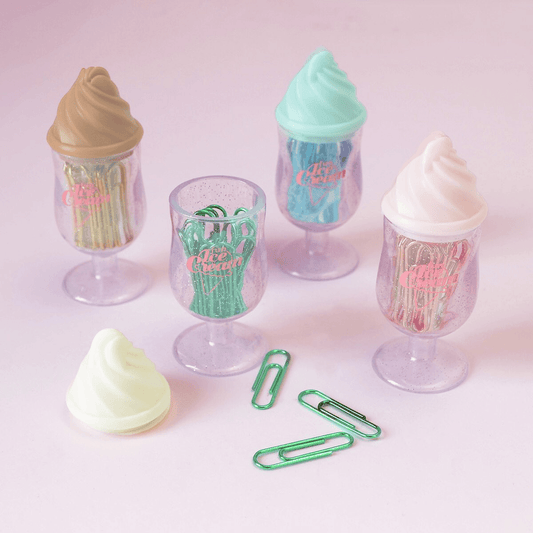 Sakamoto Funbox Color paper clip metal paper clip 20 into paper clip ice cream shape paper clip storage box