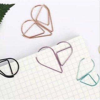Waterdrop Style Petal Shape Korean Large Waterdrop-shaped Paper Clip Candy Color Practical Waterdrop Needle Metal Needle Needle 6 Colors Available NP-H7TAY-702