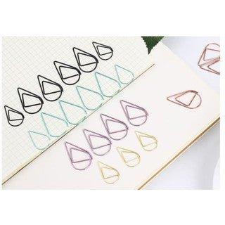 Waterdrop Style Petal Shape Korean Large Waterdrop-shaped Paper Clip Candy Color Practical Waterdrop Needle Metal Needle Needle 6 Colors Available NP-H7TAY-702