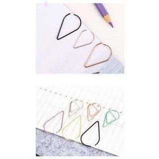 Waterdrop Style Petal Shape Korean Large Waterdrop-shaped Paper Clip Candy Color Practical Waterdrop Needle Metal Needle Needle 6 Colors Available NP-H7TAY-702