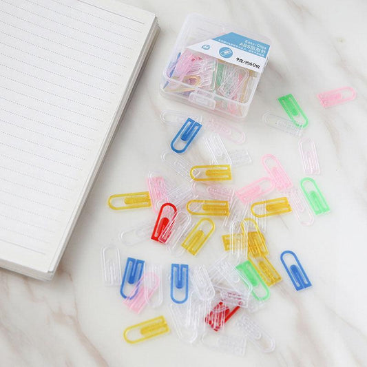 Office school supplies color ABS boxed anti-rust paper clips - random color office supplies learning small things data binding