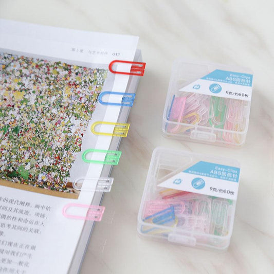 Office school supplies color ABS boxed anti-rust paper clips - random color office supplies learning small things data binding