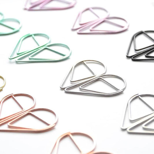 Shaped water drop paper clip candy color practical metal paper clip small size 6 colors NP-H7TAY-701